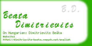 beata dimitrievits business card