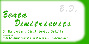 beata dimitrievits business card